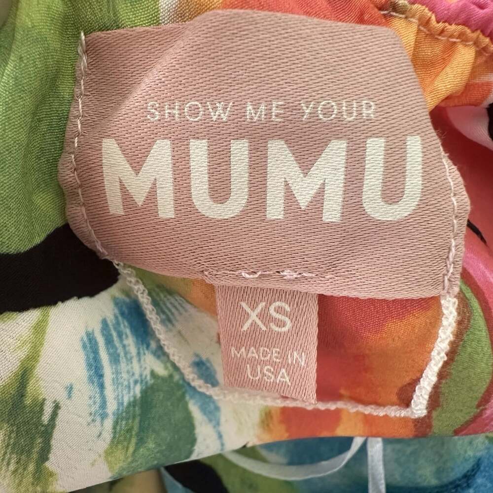 Show Me Your Mumu XS Standout One Shoulder Maxi Dress Mimosa Fiesta Ruffle Garde - Picture 2 of 8